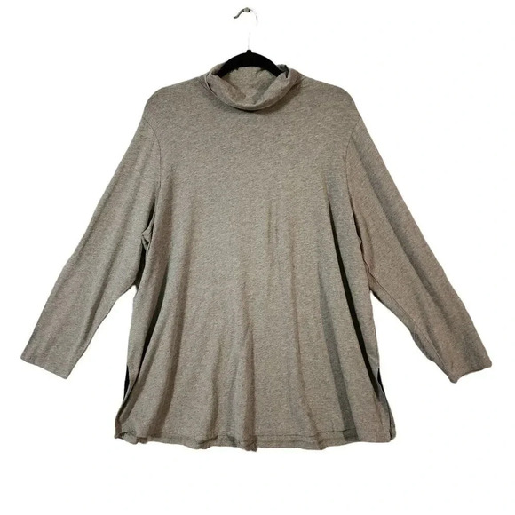 New $69 J. Jill Sweater Women's Size 2x Dark Gray Heather Mock Neck Pullover - Picture 1 of 9